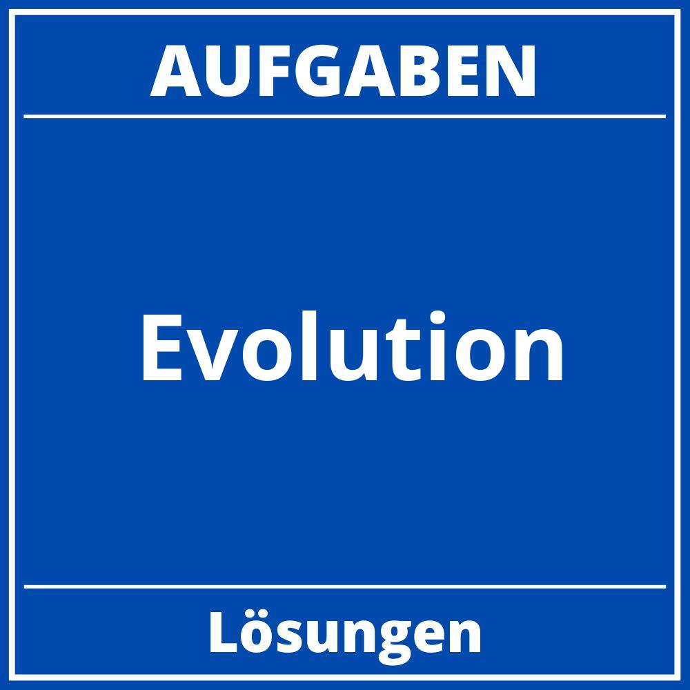 Evolution Aufgaben