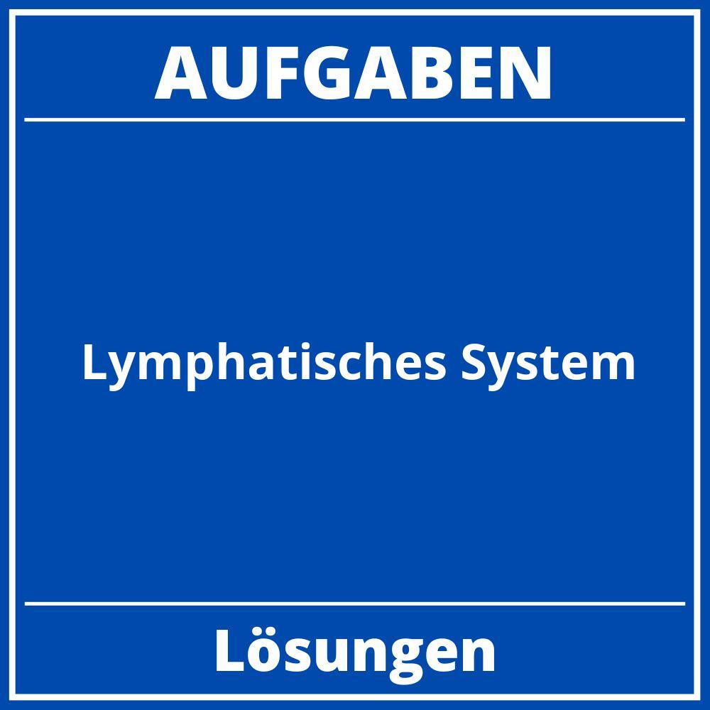 Lymphatisches System Aufgaben