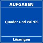 Quader Und Würfel Aufgaben Mit Lösungen PDF
