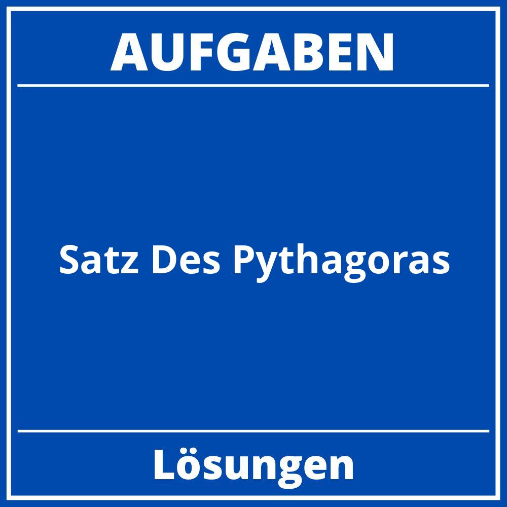 Satz Des Pythagoras Aufgaben